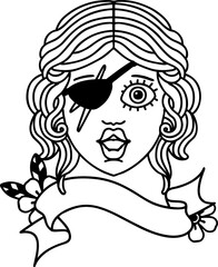 Black and White Tattoo linework Style human rogue character face