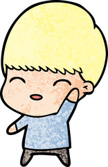 happy cartoon boy