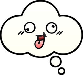 gradient shaded cartoon of a thought bubble