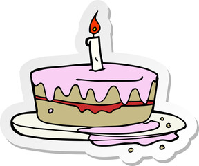 sticker of a cartoon cake