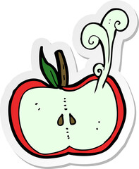 sticker of a cartoon juicy apple half