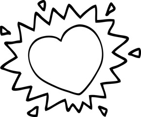 line drawing cartoon love heart