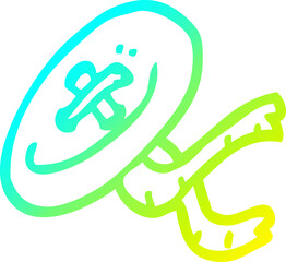 cold gradient line drawing of a cartoon button