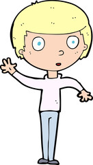 cartoon waving boy