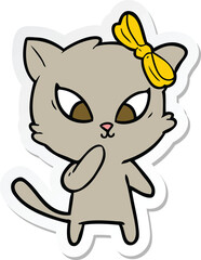 sticker of a cartoon cat