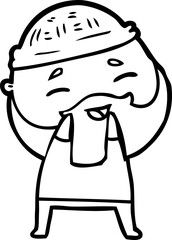 cartoon happy bearded man