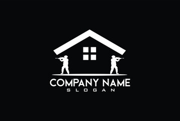 Military building logo design inspiration, house, apartment logo vector template