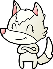 friendly cartoon wolf