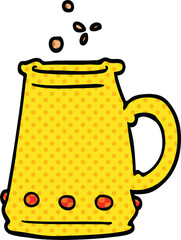 comic book style cartoon jem encrusted cup