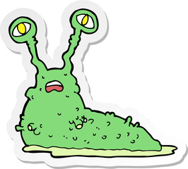 sticker of a cartoon gross slug