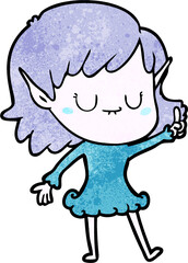 happy cartoon elf girl