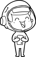 happy cartoon astronaut