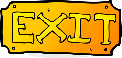 cartoon exit sign
