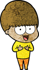 happy cartoon boy