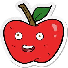 sticker of a cartoon apple