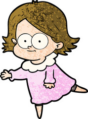 happy cartoon girl