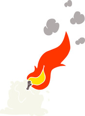flat color illustration of burning candle