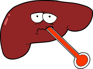 cartoon unhealthy liver