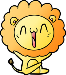 happy cartoon lion