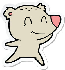 sticker of a friendly bear cartoon