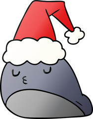 hand drawn christmas gradient cartoon of kawaii slug
