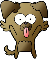 cartoon dog with tongue sticking out