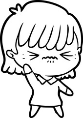 annoyed cartoon girl