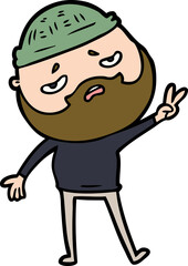 cartoon worried man with beard