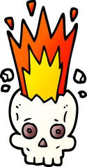 cartoon doodle exploding skull