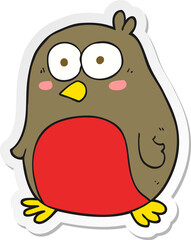 sticker of a cartoon robin