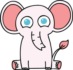 hand drawn quirky cartoon elephant