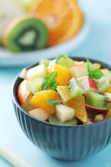 A bowl with fresh fruit salad