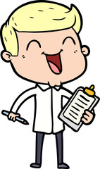 cartoon happy man