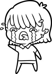 cartoon girl crying
