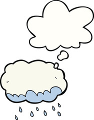 cartoon rain cloud with thought bubble