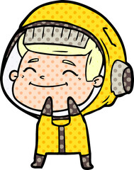 happy cartoon astronaut