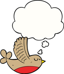 cartoon bird with thought bubble