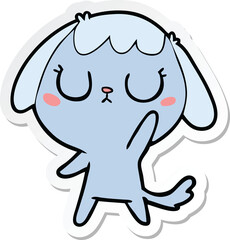 sticker of a cute cartoon dog