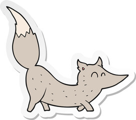 sticker of a cartoon little wolf