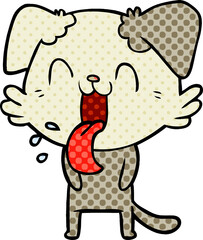 cartoon panting dog