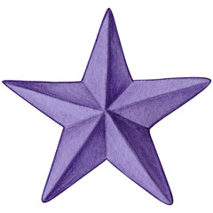 watercolor hand drawn decorative rustic star