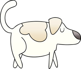 gradient shaded quirky cartoon dog