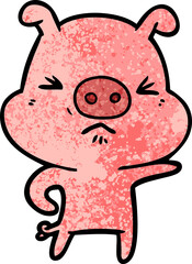 cartoon angry pig