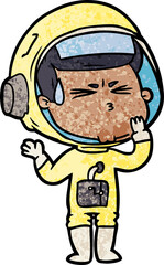 cartoon stressed astronaut
