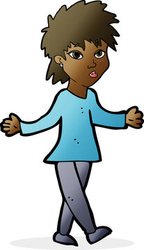recommend clip art: cartoon woman shrugging shoulders