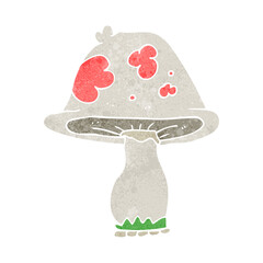 freehand retro cartoon mushroom