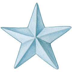 watercolor hand drawn decorative rustic star