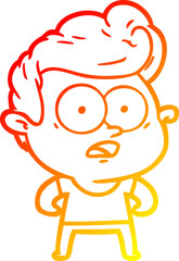 Obraz premium warm gradient line drawing of a cartoon staring man