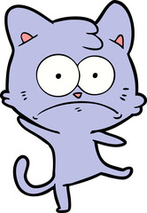 cartoon nervous cat