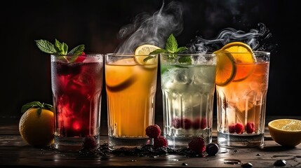 presentation of cocktails.Created with generative technology.